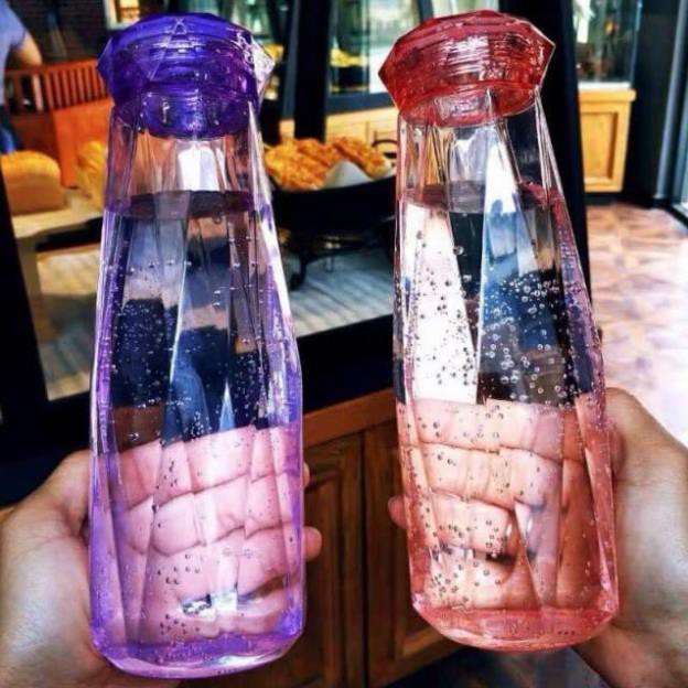Bình Đựng Nước Thủy Tinh Kim Cương Cao Cấp Chịu Nhiệt Dung Tích 400ml