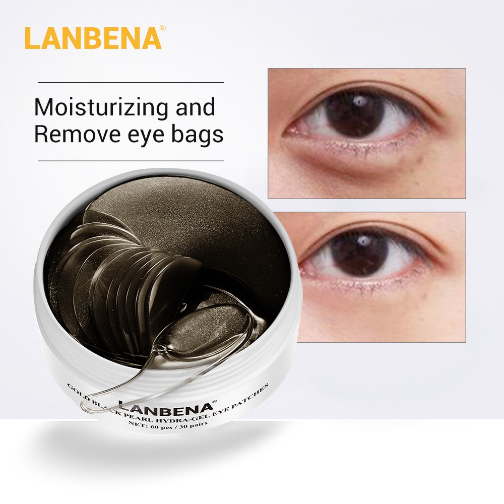Mặt nạ mắt LANBENA chiết xuất collagen vàng đen ngọc trai hydra-gel nuôi dưỡng và dưỡng ẩm 60 miếng