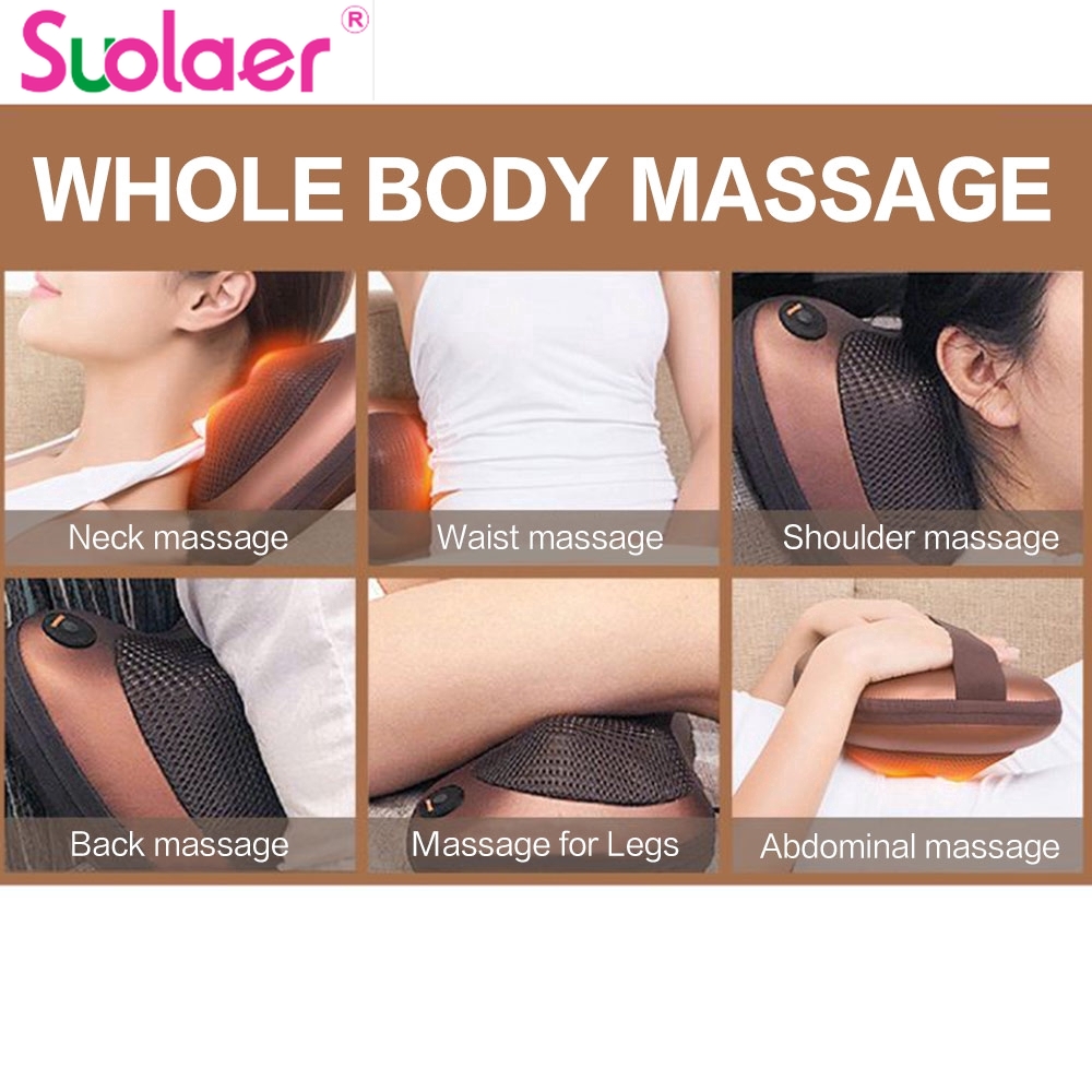 [Mã FMCGMALL - 8% đơn 250K] Gối Massage SUOLAER Chạy Bằng Điện Giúp Thư Giãn Hiệu Quả