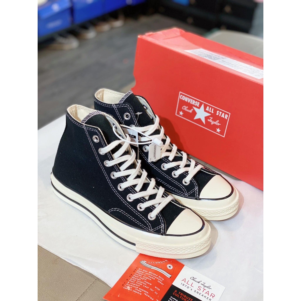 Giày_Converse 1970s cổ cao nam nữ màu đen trắng mũi bóng, Giày CV bản đẹp full box bill