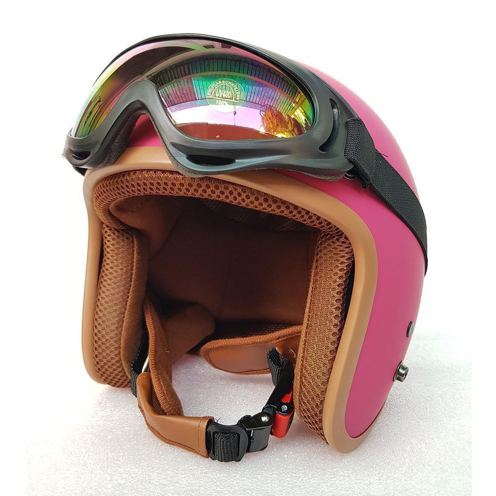 [ Hình Thật - 16 Màu ] Mũ Bảo Hiểm 3/4 đầu Lót Nâu Kèm Kính UV Như Hình - Hàng CTY-Cam Kết Chất Lượng Giống Hình 100%