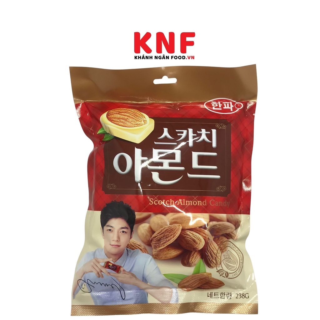 Kẹo hạnh nhân Hàn Quốc gói 238g Hàng nhập khẩu chính hãng