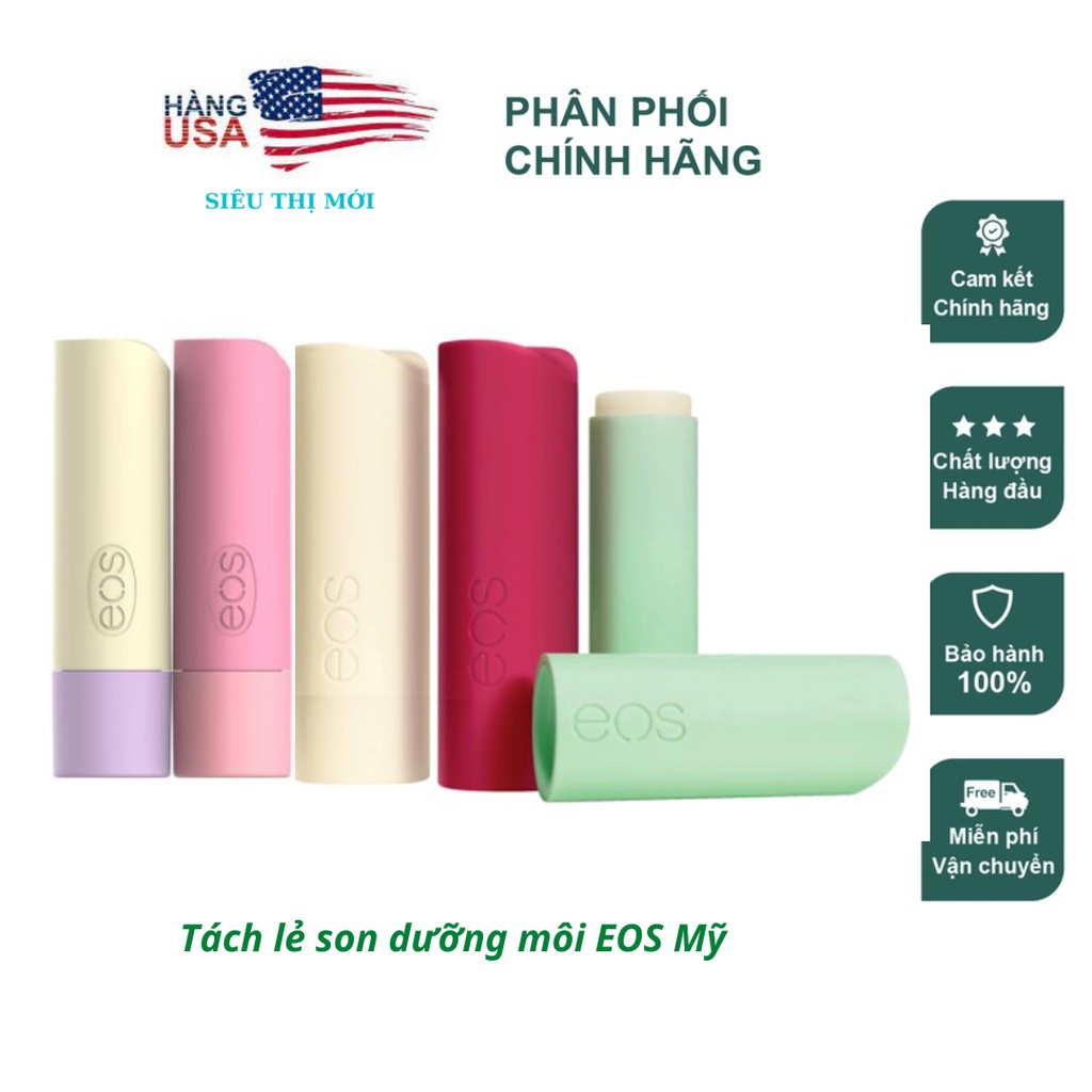 LẺ 1 SON DƯỠNG MÔI HỮA CƠ EOS  USDA ORGANIC SMOOTH LIP BALM MỸ - Siêu thị mới Shop