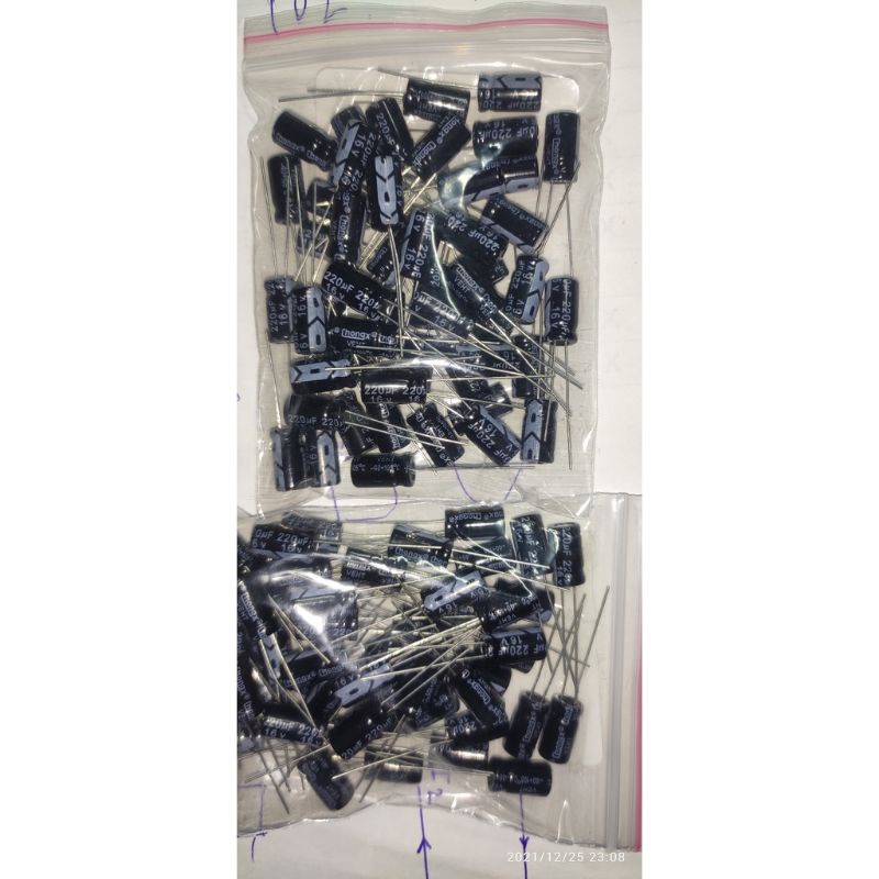 10 TỤ 220uF 16V_ Hàng đẹp Nguyên bản; mới Đét; Xịn Xò