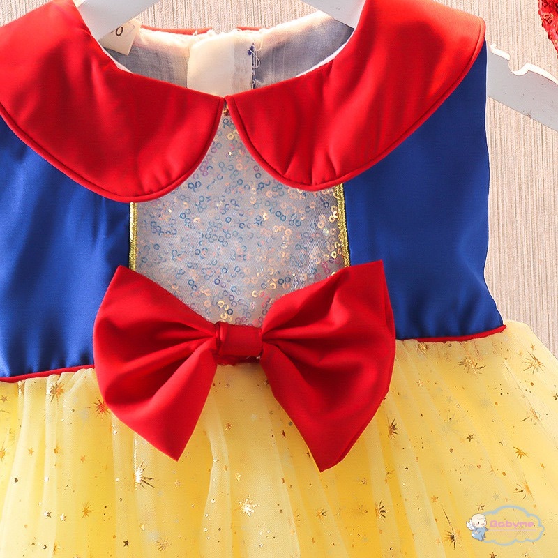 Đầm Công Chúa Phối Lưới Tay Phồng Đính Nơ Thời Trang Xinh Xắn Cho Bé Gái