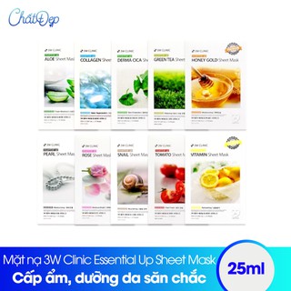 Combo 10 mặt nạ cao cấp 3W Clinic Essential Up Sheet Mask 25ml