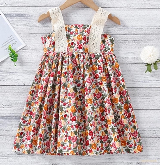 Đầm Chữ A Ren Hoa Thời Trang Cho Bé Gái Laa6