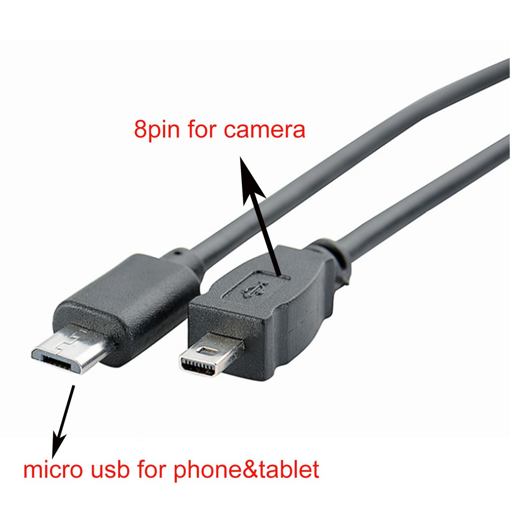 Cáp chuyển đổi dữ liệu OTG từ micro usb sang 8Pin cho máy ảnh nikon điện thoại thông minh