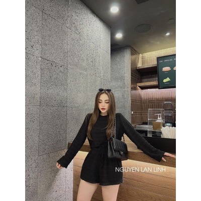 Sét bộ xốp gân bèo cổ tròn dài tay hot