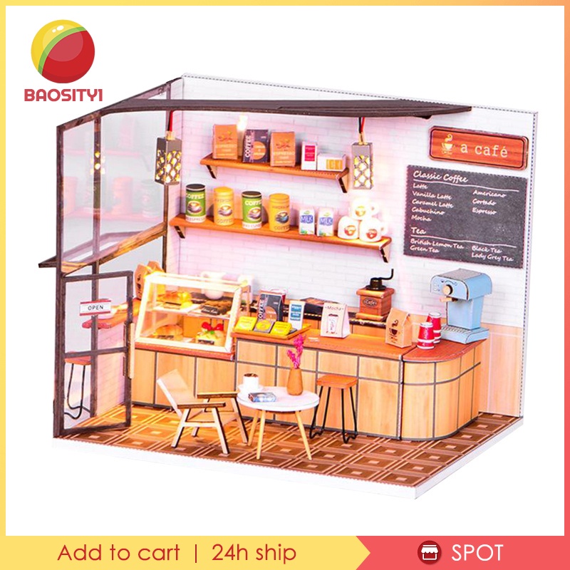 Mô hình quán cà phê BAO1-8 tự lắp ráp cho búp bê