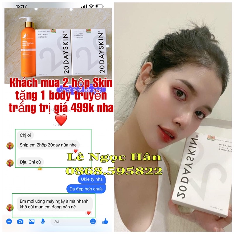 Collagen nuôi dưỡng da 20dayskin - Trắng Mịn Từ Bên Trong