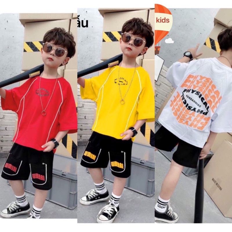 Bộ bé trai in chữ PHYSICAL size đại cồ