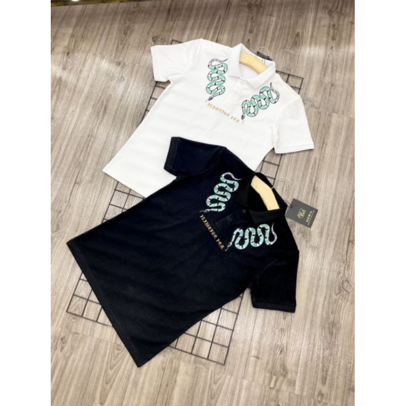 [ SALE - FREE SHIP ] Áo thun có cổ nam nữ thêu hình rắn phong thủy cực ngầu, 100% vải cotton co dãn 4 chiều | BigBuy360 - bigbuy360.vn