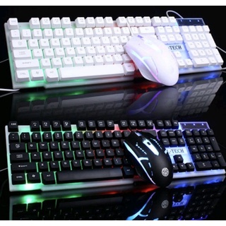 Bàn phím gaming có dây kèm chuột máy tính con báo có led 7 màu ấn tượng