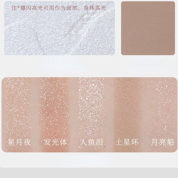 Bảng Phấn Mắt Veecci Năm Màu Sắc Tông Lì / Hiệu Ứng Ngọc Trai Lâu Trôi