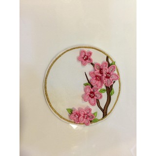 Đơn thêu 6 khay hoa đào