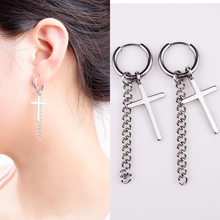 Bông tai nam Gdragon dây xích chữ thập