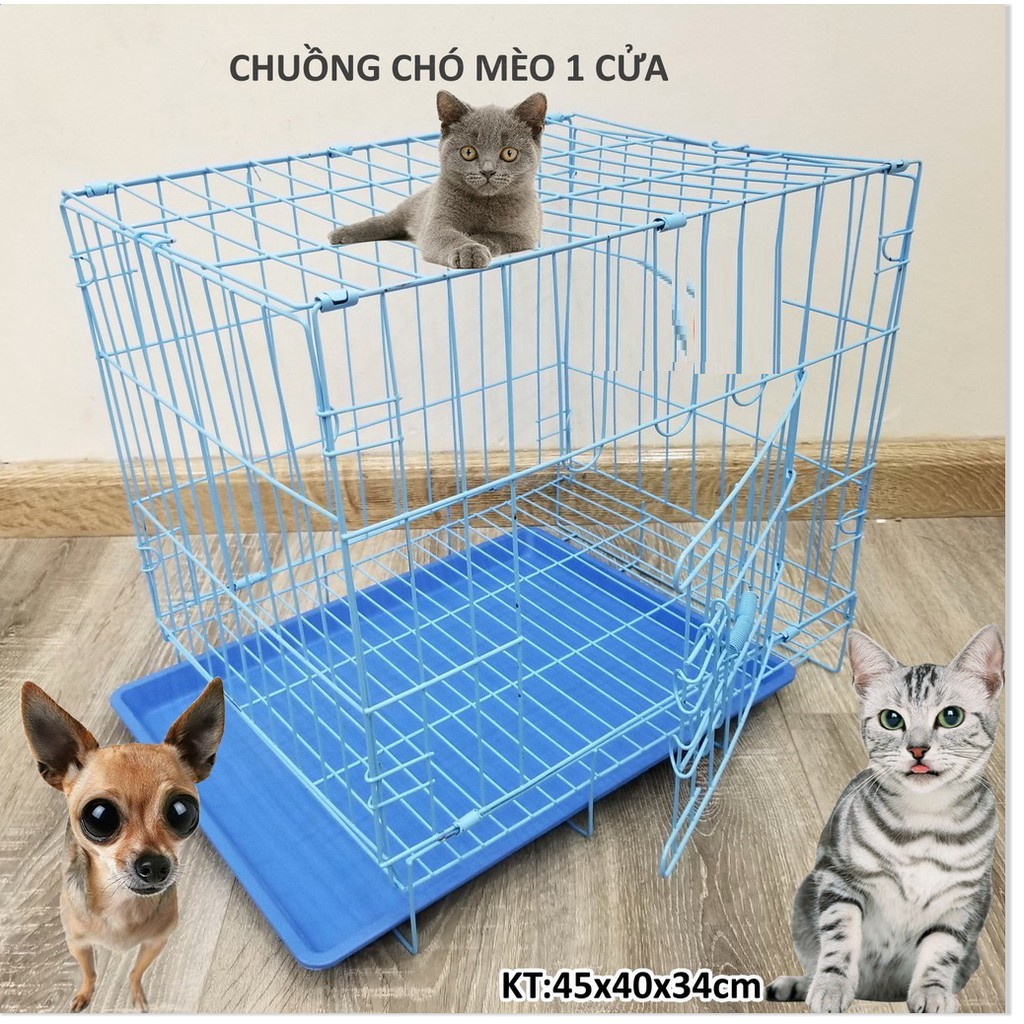 HN- Chuồng Lồng cho thú cưng nhỏ dạng gấp gọn sơn tĩnh điện dùng để làm chuồng nuôi chó mèo Màu Ngẫu nhiên sd35 sd45