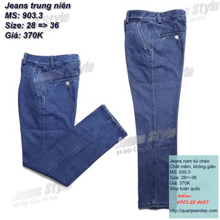 Quần jean nam trung niên túi chéo T930.3