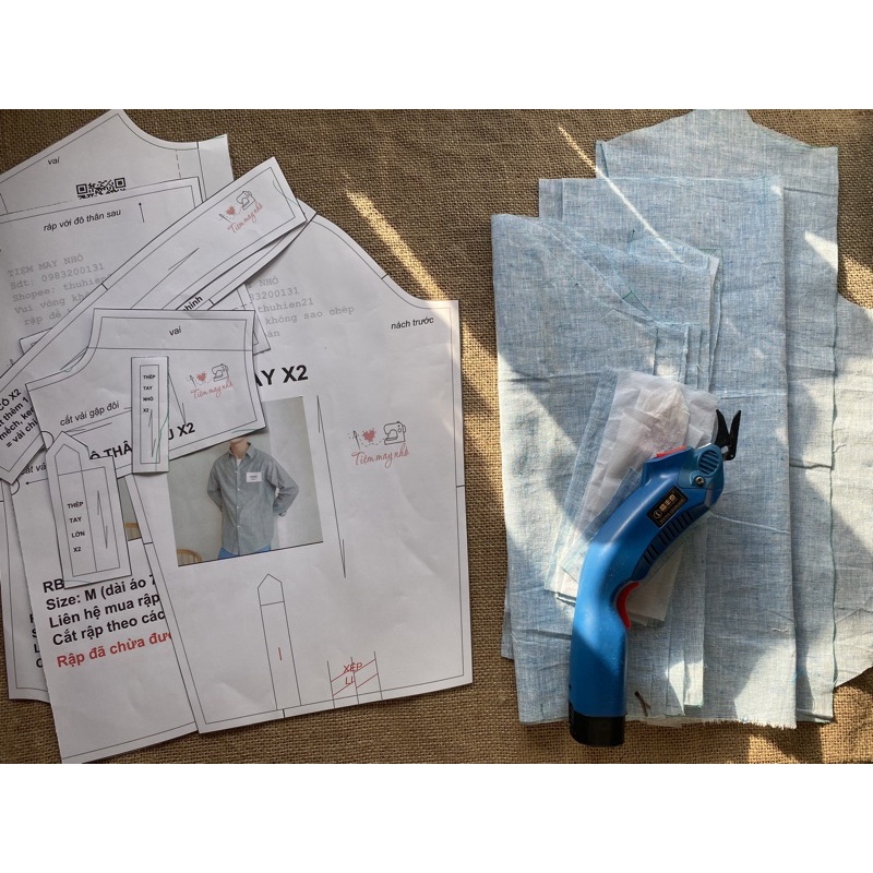 RB1_ Rập giấy may áo sơ mi nam dài tay