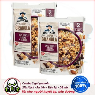 Ngũ Cốc Yến Mạch Dinh Dưỡng Ăn Liền Yến Quaker Simply Granola Raisins Almonds 2kg TPBS
