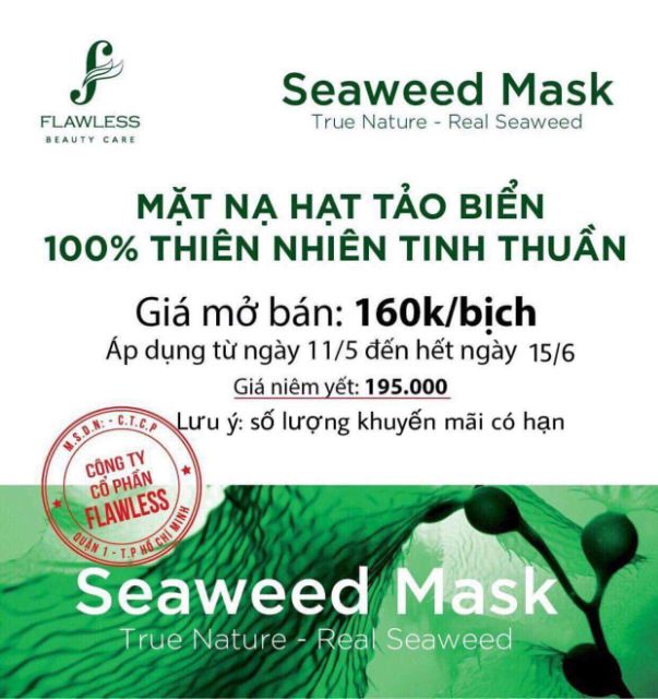 Mặt nạ tảo biển giá khuyến mãi 160 k 1 bich 10 mieng