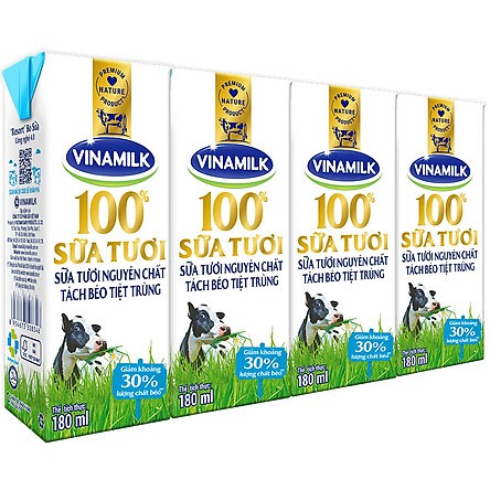 Sữa tươi tiệt trùng không đường 100% Vinamilk 1.000 ml x 12 Hộp - DATE MỚI NHẤT