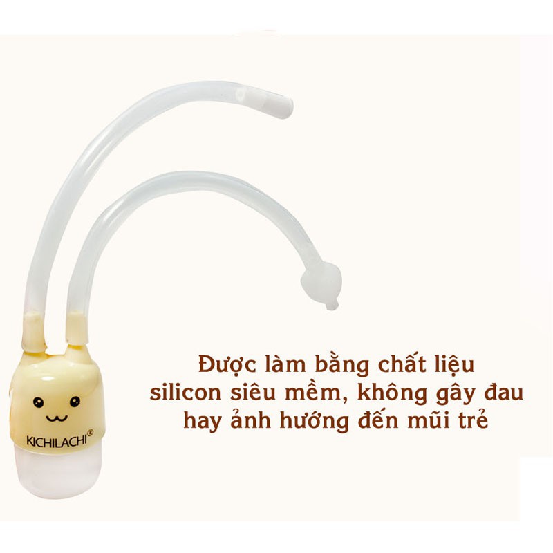 Vỉ 1 Hút mũi dây kèm cọ rửa ống hút Không BPA An toàn cho Bé Kichilachi Kichi