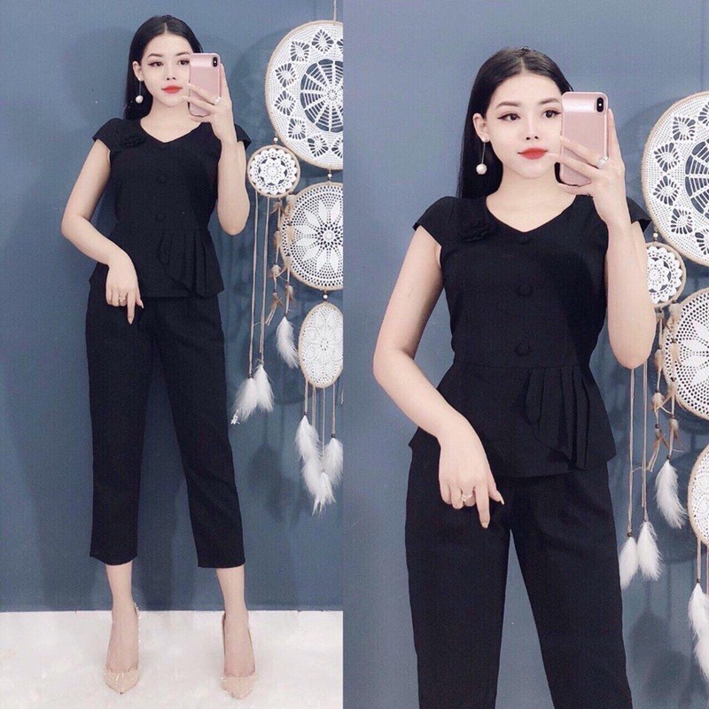 SET BỘ THỜI TRANG ĐÍNH HOA SÁT NÁCH DỄ THƯƠNG