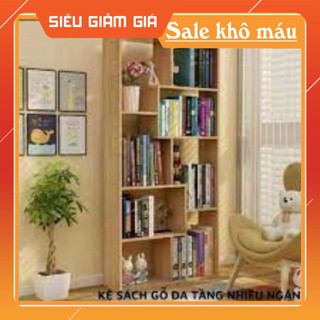Kệ sách gỗ chữ u để sàn nhiều tầng cao cấp