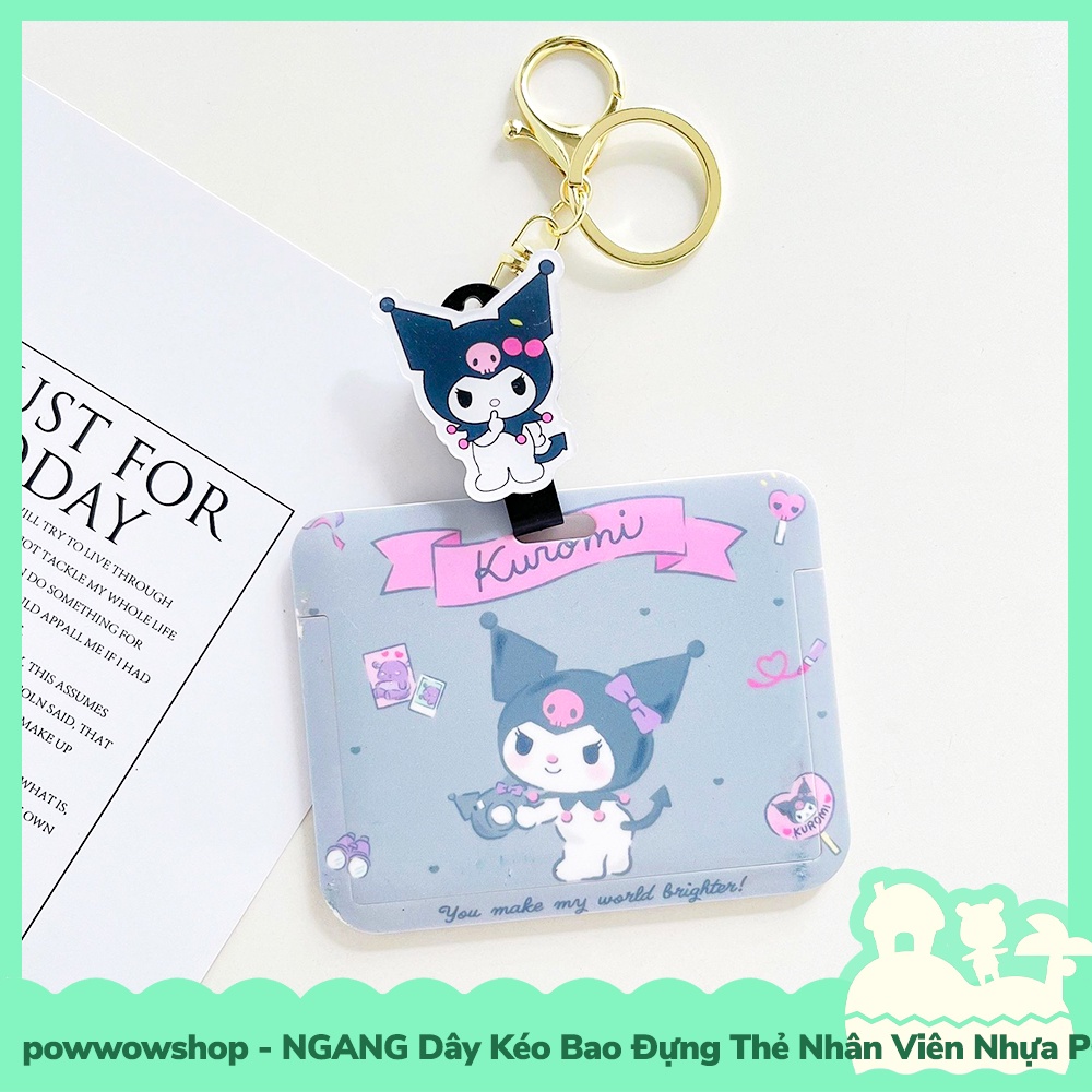 [Sẵn VN - Hỏa Tốc] Dây Kéo Bao Đựng Thẻ Nhân Viên NGANG Nhựa PC + Acrylic Phong Cách Nhân Vật Hoạt Hình Sanrio
