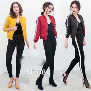 Áo khoác phao dù phối sọc