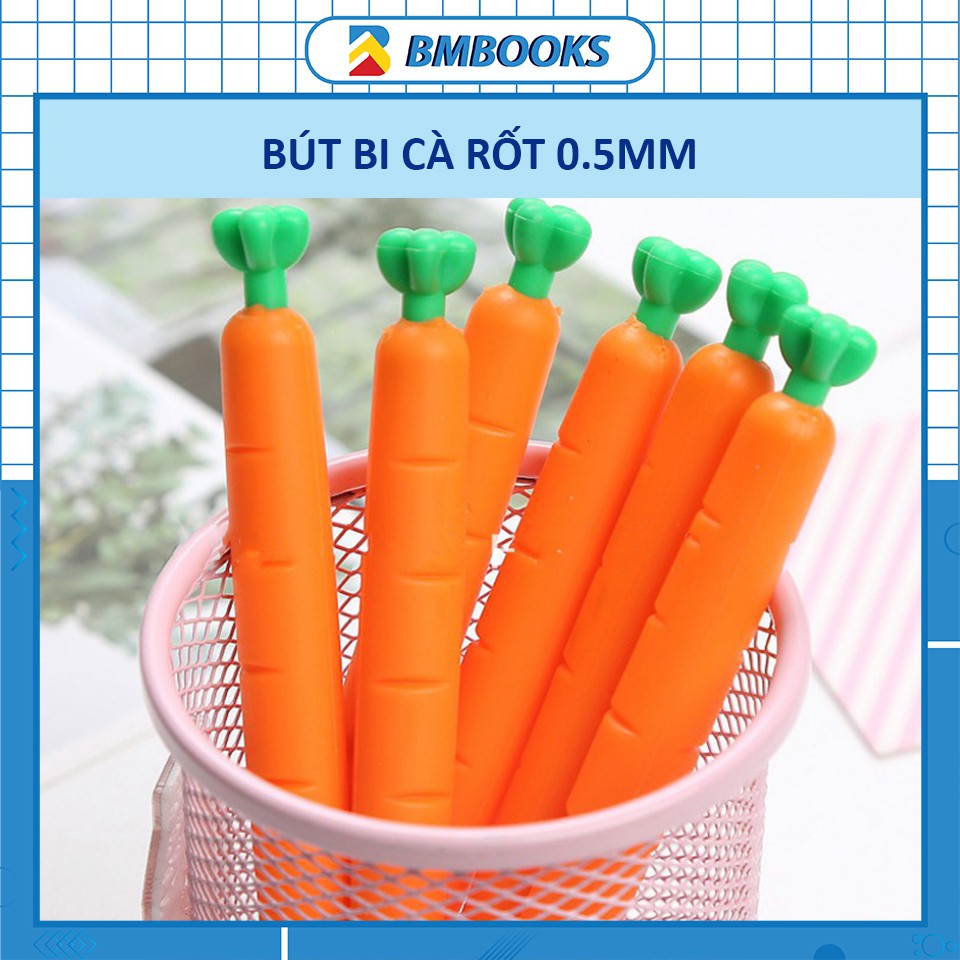 Bút bi cute Cà Rốt mực gel ngòi 0.5mm thiết kế độc đáo sáng tạo BMBooks