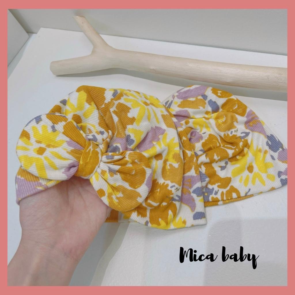 Mũ nón turban chất cotton co dãn họa tiết sắc màu xinh xắn cho bé gái MTB168 Mica baby