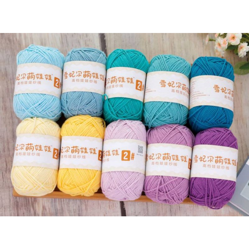 MỚI [50gram-BabyYarn#2/ 4 sợi] - Bảng màu 1-40 Len móc sợi baby yarn số 2 - Móc Thú - Phụ Kiện Tóc siêu đẹp