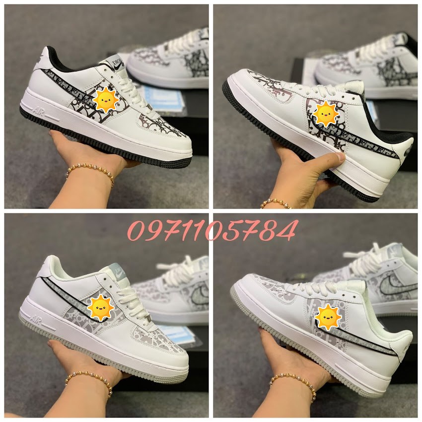Giày thể thao AF1 đế xám đế đen hàng SC nam nữ cực chất - Sneaker Air Force 1 nam nữ hot trend hàng FullBox