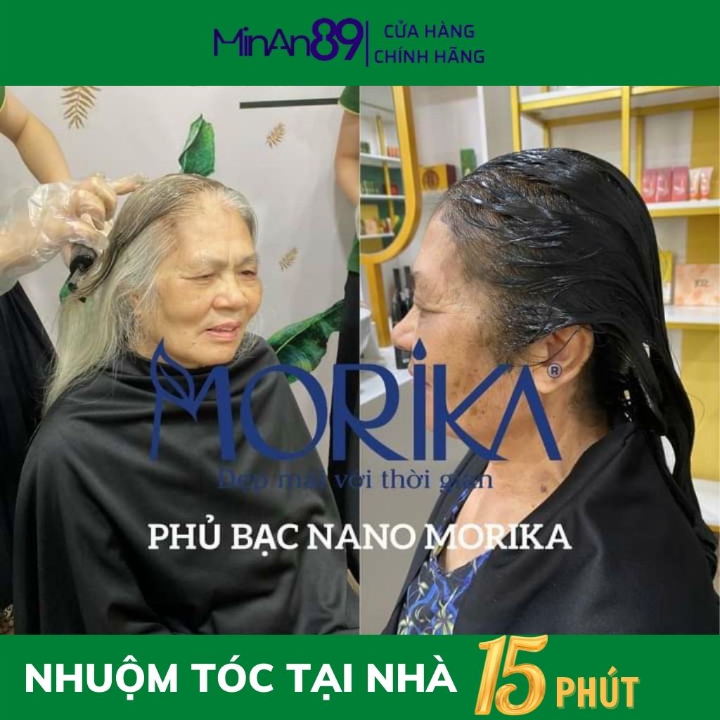 Thuốc nhuộm Tóc Bạc Thảo Dược Morika Black Hair 200ml - Phủ Bạc Đen Đều Màu Tự Tin Sau 15 Phút Chất Lượng Vượt Trội