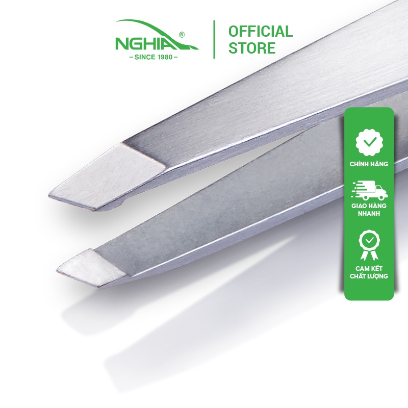 Nhíp Inox Đầu Xéo Nhổ Lông Mày KỀM NGHĨA N.405