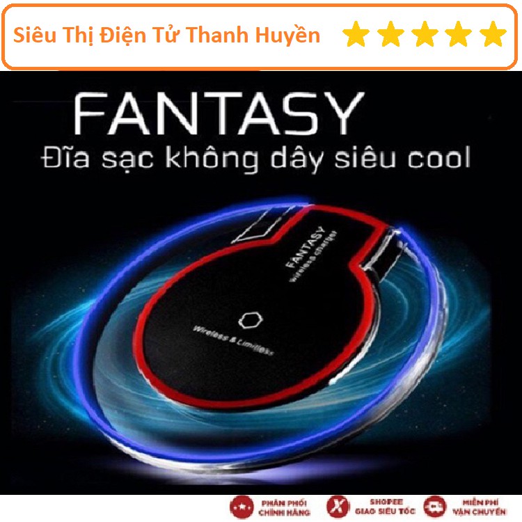 Đĩa Sạc Nhanh Không Dây Fantasy - Chính Hãng - Chuẩn Qi ( thiết bị sạc không dây )