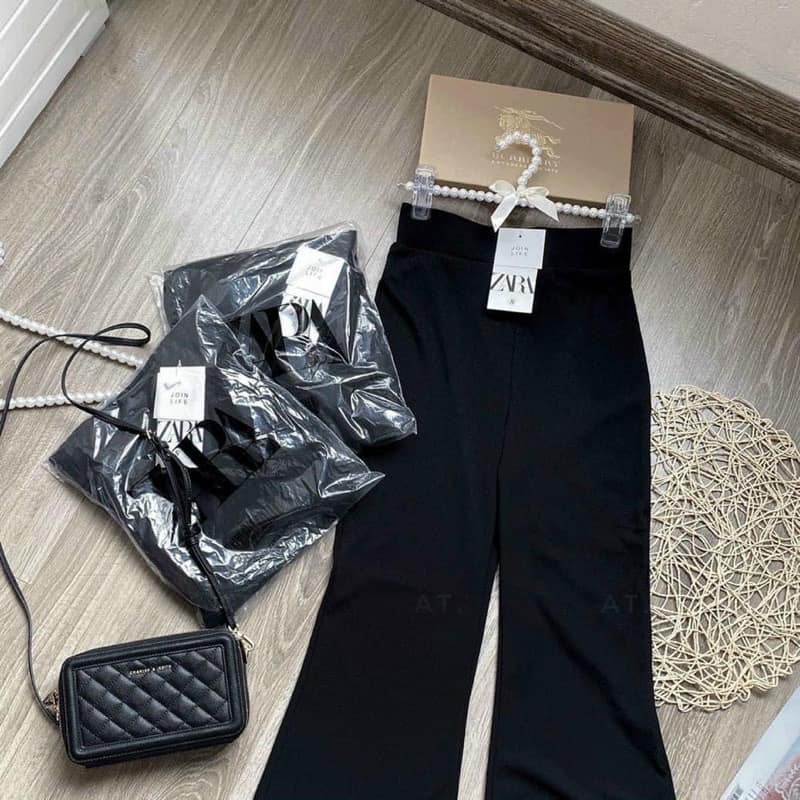 Quần LEGGING ỐNG LOE chất tăm co giãn, mặc siêu thoải mái