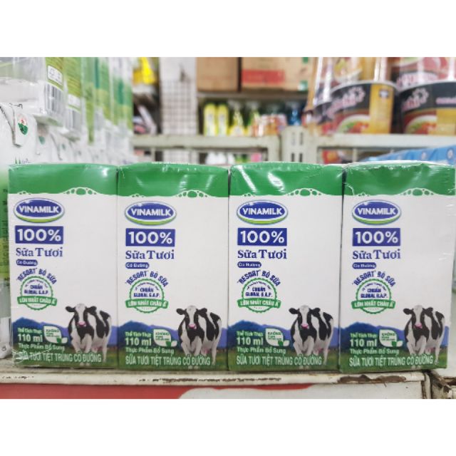 Sữa vinamilk 100% có đường 110ml