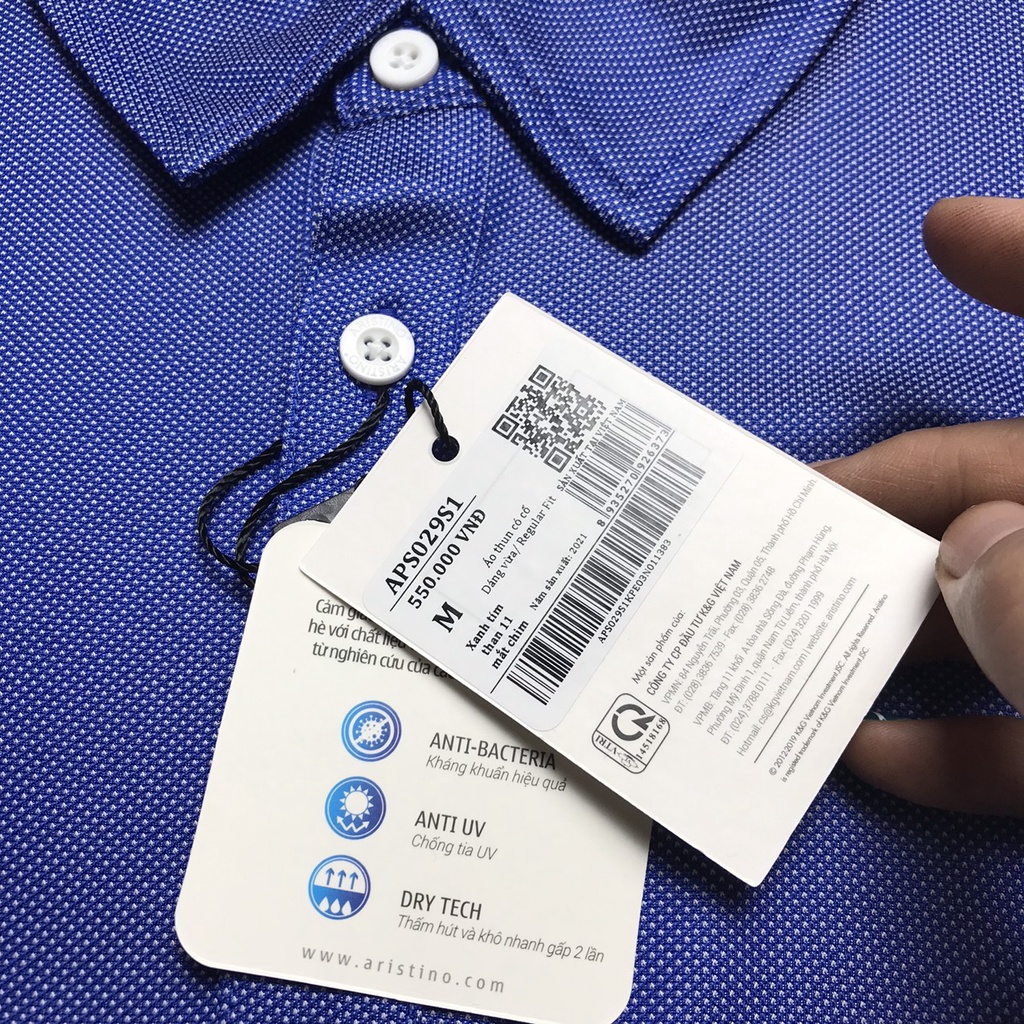 Áo thun nam ngắn tay  ARISTINO bền màu không bai gião APS029S1