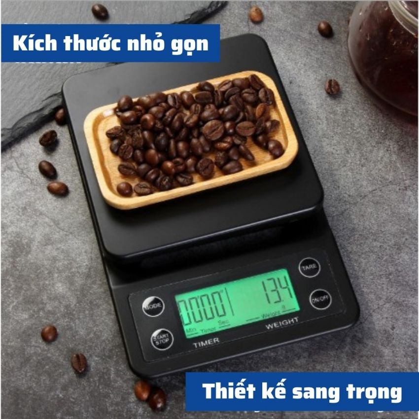 Cân Pha Cà Phê Tiểu Ly Điện Tử Mini Cafe Rang Xay Định Lượng 0.1g 3kg Độ Chính Xác Cao Nhà Bếp Làm Bánh