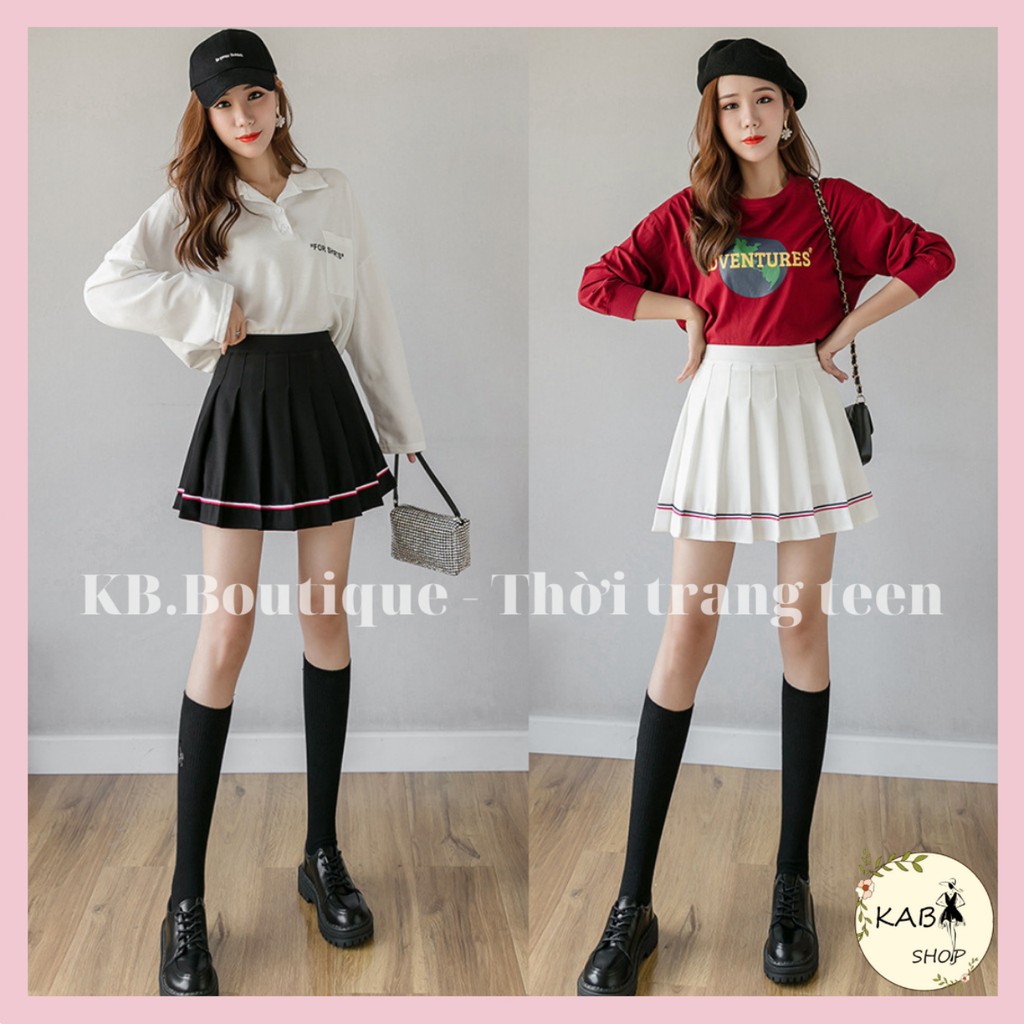 Chân váy xếp ly Chân váy ngắn cao cấp hai màu Đen Trắng thời trang 2021 | WebRaoVat - webraovat.net.vn