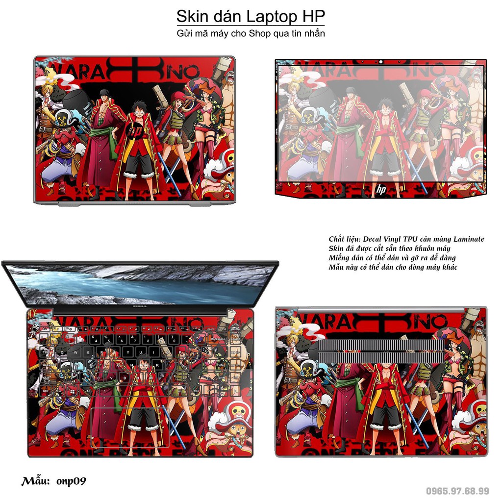 [Mã ELFLASH5 giảm 20K đơn 50K] Skin dán Laptop HP in hình One Piece bộ 8 (inbox mã máy cho Shop)