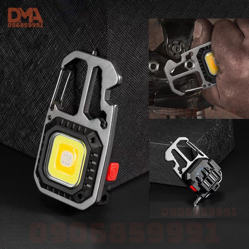 Đèn pin sạc dã ngoại,đèn led móc khóa khẩn cấp COB (W5138)