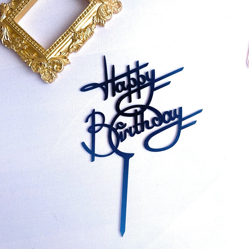 Que Chữ Happy Birthday LấP LáNh CắM Trang Trí BáNh Kem