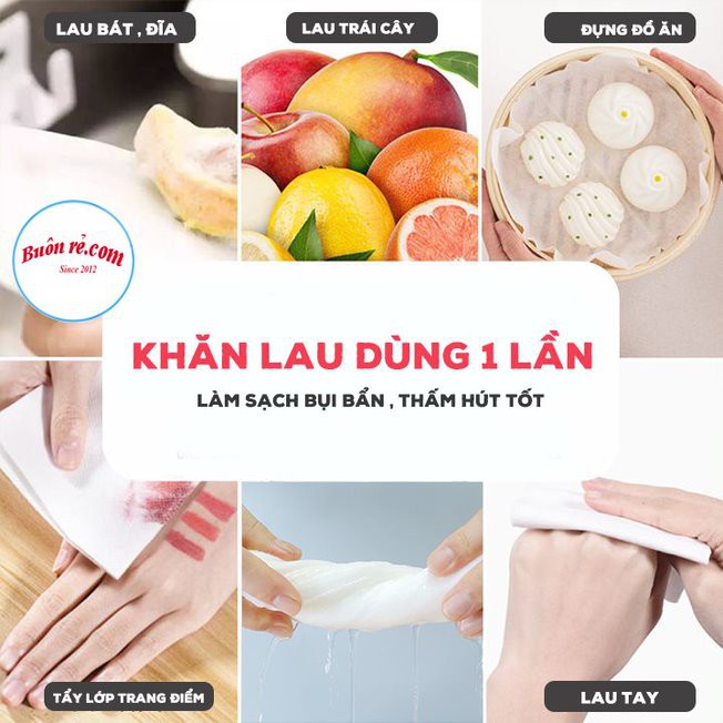 Khăn mặt khô dùng 1 lần tiện lợi - Khăn giấy lau, cuộn tẩy trang cotton đa năng dùng một lần tiết kiệm 01478