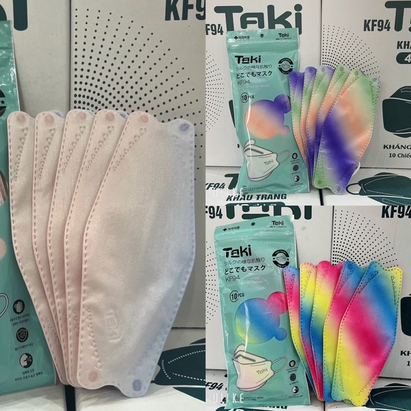 Khẩu trang KF94 Taki Hàn Quốc in hình ,Loang màu kháng khuẩn