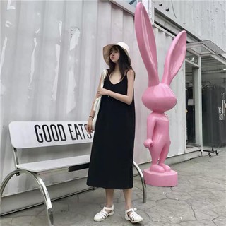 Váy 2 dây, đầm xuông - chất đũi lụa trơn basic nữ nhiều màu có sẵn( ảnh/video thật shop tự chụp và quay )